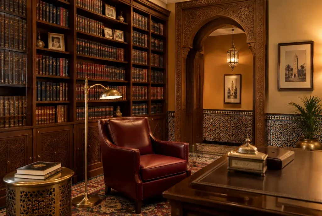 A lawyer's library with law books